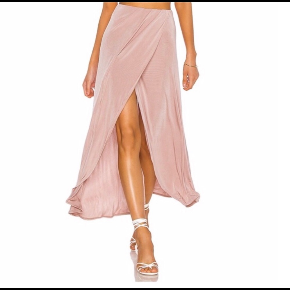 Free People smoke and mirrors wrap blush maxi skirt. Size M
